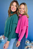 Hot Pink Turtleneck Poncho Style Brushed Knit Long Sleeve Top, must have top, must have cozy top, must have style, elevated top, elevated cozy, winter style, cold style, mom style, shop style your senses by mallory fitzsimmons