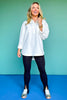 SSYS Emilia Collared Front Pocket Top In White