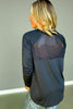 SSYS Long Sleeve Mesh Back Active Top In Black