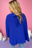 Royal Blue Textured High Neck Cape Top, must have top, must have style, brunch style, church style, spring fashion, elevated style, elevated top, mom style, shop style your senses by mallory fitzsimmons, ssys by mallory fitzsimmons