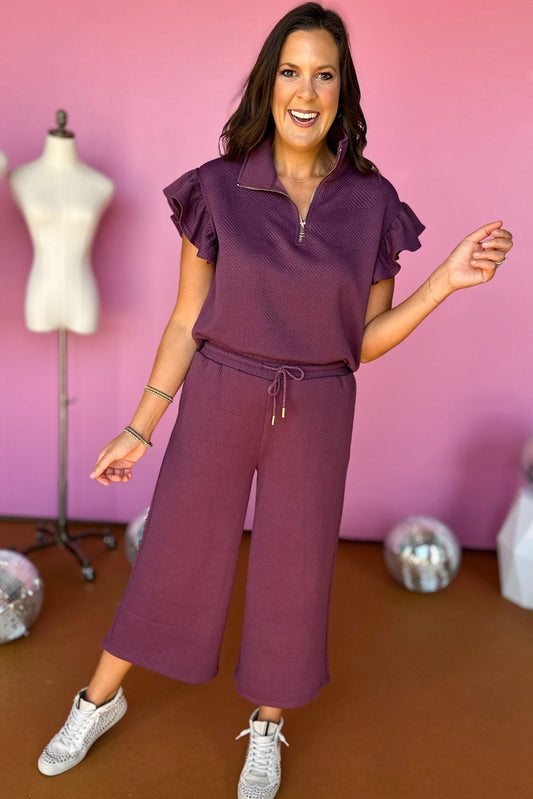 SSYS The Claire Set In Dark Plum,  ssys set, ssys the label, must have set, matching set, must have style, must have fall, fall fashion, fall matching set, elevated style, mom style, shop style your senses by mallory fitzsimmons