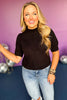 Black Puff Short Sleeve Sweater Top, elevated style, elevated sweater, short sleeve sweater, fall style, fall fashion, must have style, must have basic, fall basic, mom style, affordable fashion, shop style your senses by mallory fitzsimmons
