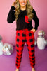 Black Red Buffalo Plaid Pajama Set, must have pajama set, must have style, must have comfy style, elevated pajamas, winter pajamas, mom style, comfy style, shop style your senses by mallory fitzsimmons