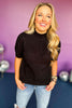 Black Puff Short Sleeve Sweater Top, elevated style, elevated sweater, short sleeve sweater, fall style, fall fashion, must have style, must have basic, fall basic, mom style, affordable fashion, shop style your senses by mallory fitzsimmons