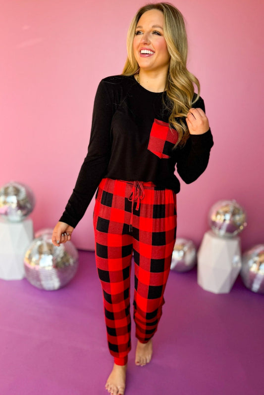  Black Red Buffalo Plaid Pajama Set, must have pajama set, must have style, must have comfy style, elevated pajamas, winter pajamas, mom style, comfy style, shop style your senses by mallory fitzsimmons