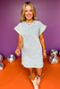 Blue Denim Round Neck Pearl Detail Short Sleeve Dress, dress, denim dress, blue denim dress, round neck dress, pearl detail dress, pearl detail denim dress, short sleeve denim dress, must have dress, elevated dress, elevated style, summer dress, summer style, Shop Style Your Senses by Mallory Fitzsimmons, SSYS by Mallory Fitzsimmons