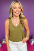 Moss V Neck Tank Top, tank top, basic tank top, v neck tank top, moss green tank top, moss green basic tank top, moss green v neck tank top, must have basic tank, elevated basic tank, elevated style, summer basic tank, summer style, Shop Style Your Senses by Mallory Fitzsimmons, SSYS by Mallory Fitzsimmons