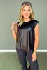 SSYS Metallic Muscle Cut Active Top In Black