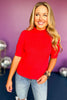 Red Puff Short Sleeve Sweater Top, elevated style, elevated sweater, short sleeve sweater, fall style, fall fashion, must have style, must have basic, fall basic, mom style, affordable fashion, shop style your senses by mallory fitzsimmons