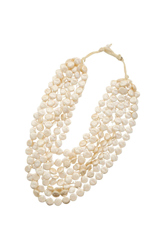 Pearl Coin Layered Collar Necklace