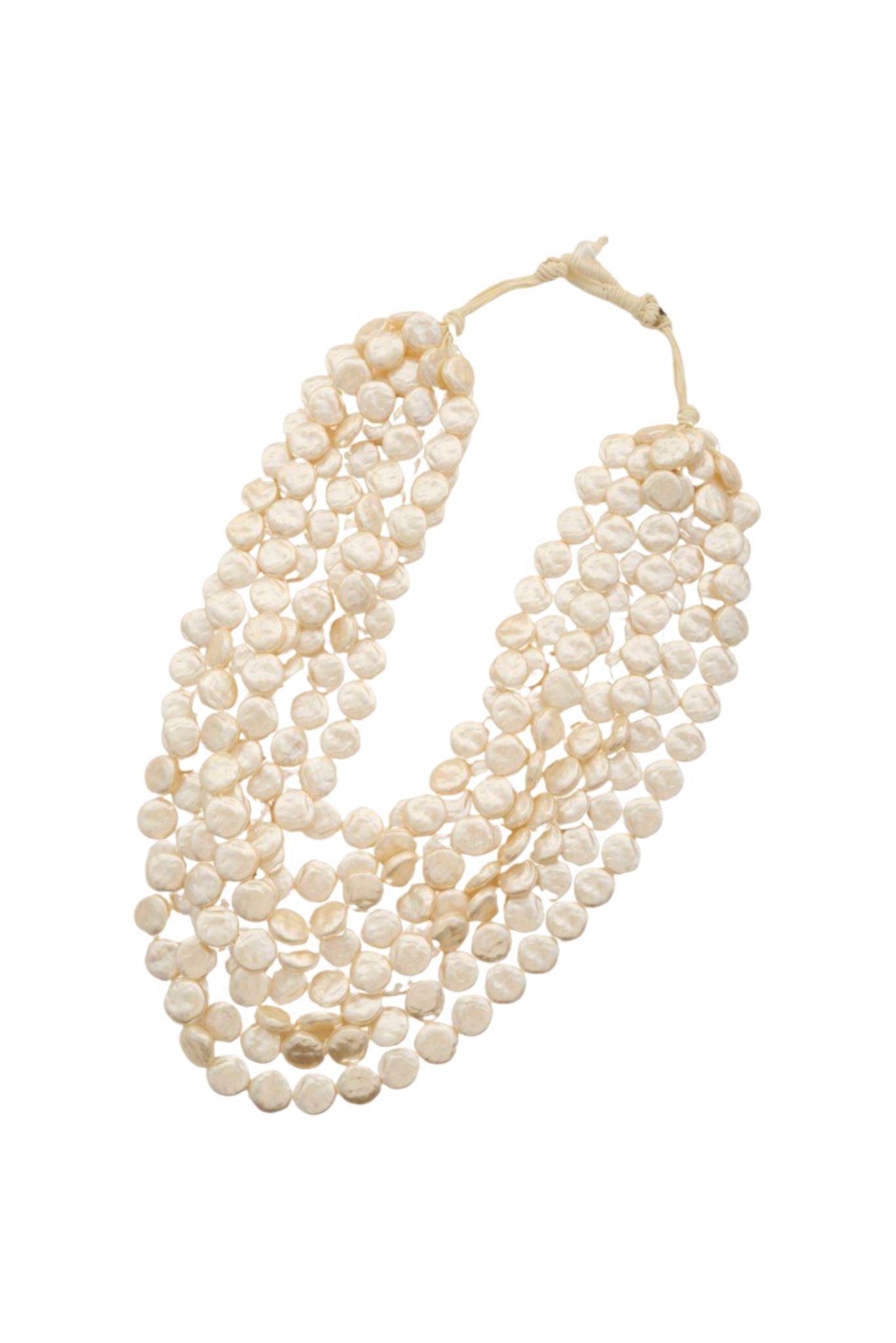 Pearl Coin Layered Collar Necklace