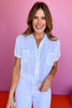 Off White Collared Button Down Short Sleeve Front Pocket Top, must have top, basic top, elevated basics, must have basic, elevated top, mom style, warm fashion, shop style your senses by mallory fitzsimmons, ssys by Mallory Fitzsimmons