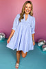 Light Blue Frill Split Neck Banded Cuff Sleeve Babydoll Dress, must have dress, must have style, weekend style, brunch style, spring fashion, elevated style, elevated style, mom style, shop style your senses by mallory fitzsimmons, ssys by mallory fitzsimmons