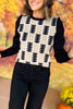 THML Black Checkered Printed Knit Sweater, THML sweater, must have sweater, must have style, must have fall, fall collection, fall fashion, elevated style, elevated sweater, mom style, fall style, shop style your senses by mallory fitzsimmons
