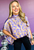  Lavender Animal Printed Mock Neck Caftan Top, must have top, must have print, must have style, elevated style, elevated top, date night top, date night style, fall style, shop style your senses by mallory fitzsimmons