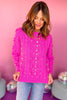 Hot Pink Embellished Cable Knit Sweater, must have sweater, must have style, must have fall, fall collection, fall fashion, elevated style, elevated sweater, mom style, fall style, shop style your senses by mallory fitzsimmons