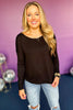 Black Boat Neck Long Sleeve Knit Top, elevated basic, must have basic, fall basic, must have fall, fall style, fall top, elevated style, mom style, affordable fashion, fall fashion, shop style your senses by mallory fitzsimmons