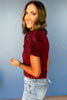 SSYS The Rachel Top In Burgundy, SSYS the label, elevated basic, must have basic, must have style, must have fall, fall top, elevated style, mom style, shop style your senses by mallory fitzsimmons