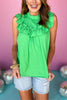 Green Boxy Cut Ruffle Sleeveless Top, ruffle top, office top, summer office top, must have top, must have style, summer style, spring fashion, elevated style, elevated top, mom style, shop style your senses by mallory fitzsimmons, ssys by mallory fitzsimmons  Edit alt text