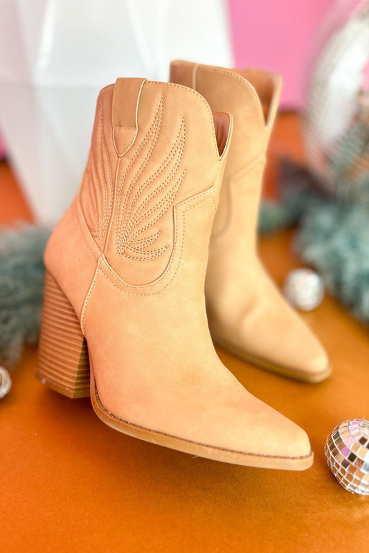  Tan Stitched Western Bootie, must have shoe, shoes, bootie, fall bootie, fall fashion, shop style your senses by mallory fitzsimmons
