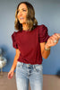 SSYS The Rachel Top In Burgundy, SSYS the label, elevated basic, must have basic, must have style, must have fall, fall top, elevated style, mom style, shop style your senses by mallory fitzsimmons