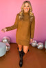 Brown High Ribbed Neck Sweater Dress, must have dress, must have style, fall style, fall fashion, elevated style, elevated dress, mom style, fall collection, fall dress, shop style your senses by mallory fitzsimmons