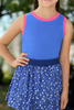 SSYS Kids Ribbed Contrast Crew Neck Tank In Indigo