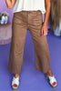 Mica Coffee Brown Cropped Wide Leg Pocket Detail Jeans *FINAL SALE*