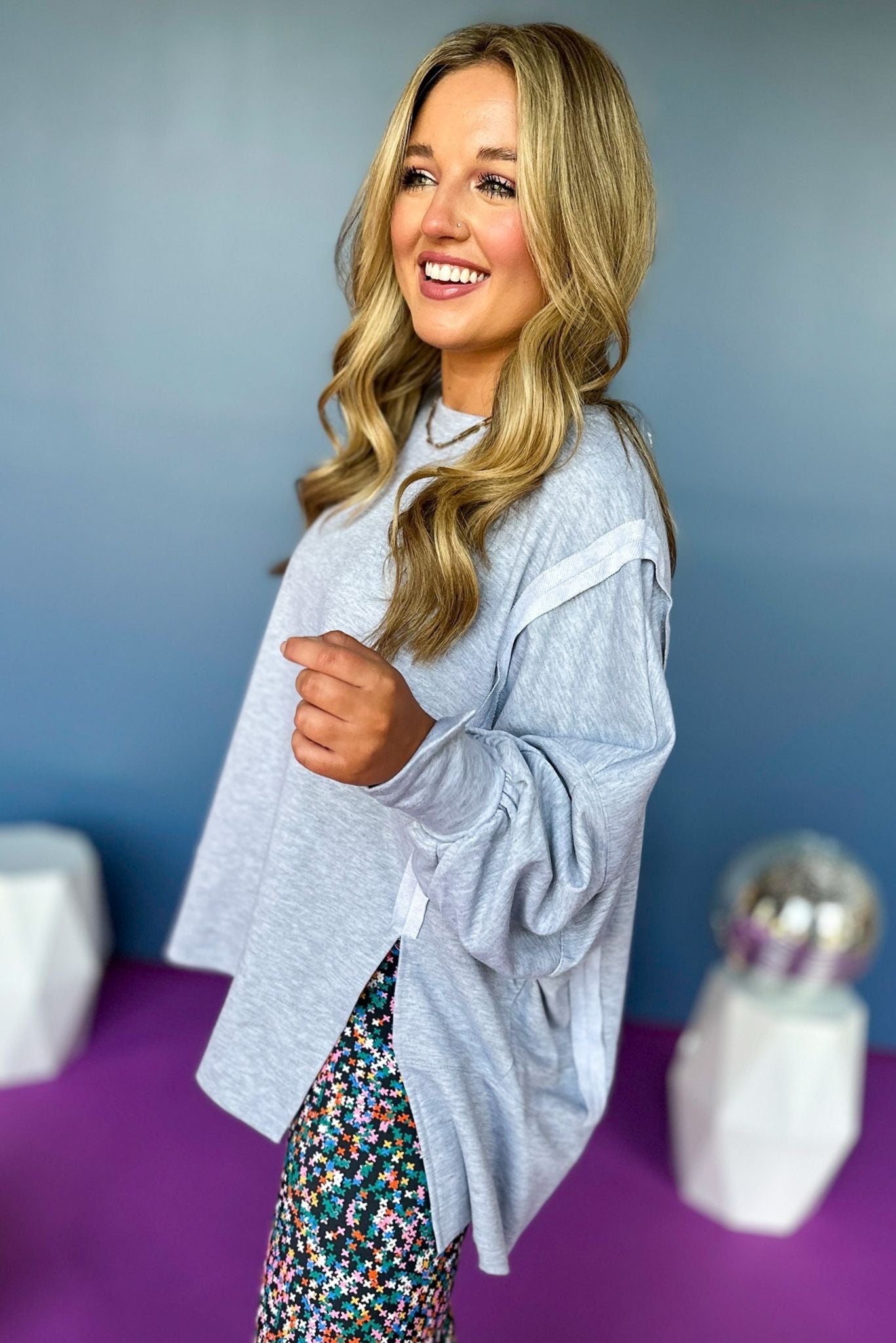 Gray Round Neck Drop Shoulder Knit Pullover, must have top, must have style, must have fall, fall collection, fall fashion, elevated style, elevated top, mom style, fall style, shop style your senses by mallory fitzsimmons