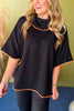 Black Leather Piping Detail Poncho Top, must have top, must have style, must have fall, fall collection, fall fashion, elevated style, elevated top, mom style, fall style, shop style your senses by mallory fitzsimmons