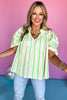 Lime Striped V Neck Ruffle Trim Detail Top, stripe top, must have top, must have style, summer style, spring fashion, elevated style, elevated top, mom style, shop style your senses by mallory fitzsimmons, ssys by mallory fitzsimmons