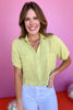  Lime Collared Button Down Short Sleeve Front Pocket Top, must have top, basic top, elevated basics, must have basic, elevated top, mom style, warm fashion, shop style your senses by mallory fitzsimmons, ssys by Mallory Fitzsimmons