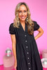 Black Button Front Tiered Midi Dress *FINAL SALE*