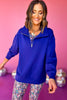 SSYS The Ainsley Air Pullover In Royal, must have pullover, must have athleisure, elevated style, elevated athleisure, mom style, active style, active wear, fall athleisure, fall style, comfortable style, elevated comfort, shop style your senses by mallory fitzsimmons