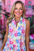 SSYS The Kendall Sleeveless Collared Dress In Pastel Floral, ssys the label, spring break dress, spring break style, spring fashion affordable fashion, elevated style, bright style, printed dress, mom style, shop style your senses by mallory fitzsimmons, ssys by mallory fitzsimmons