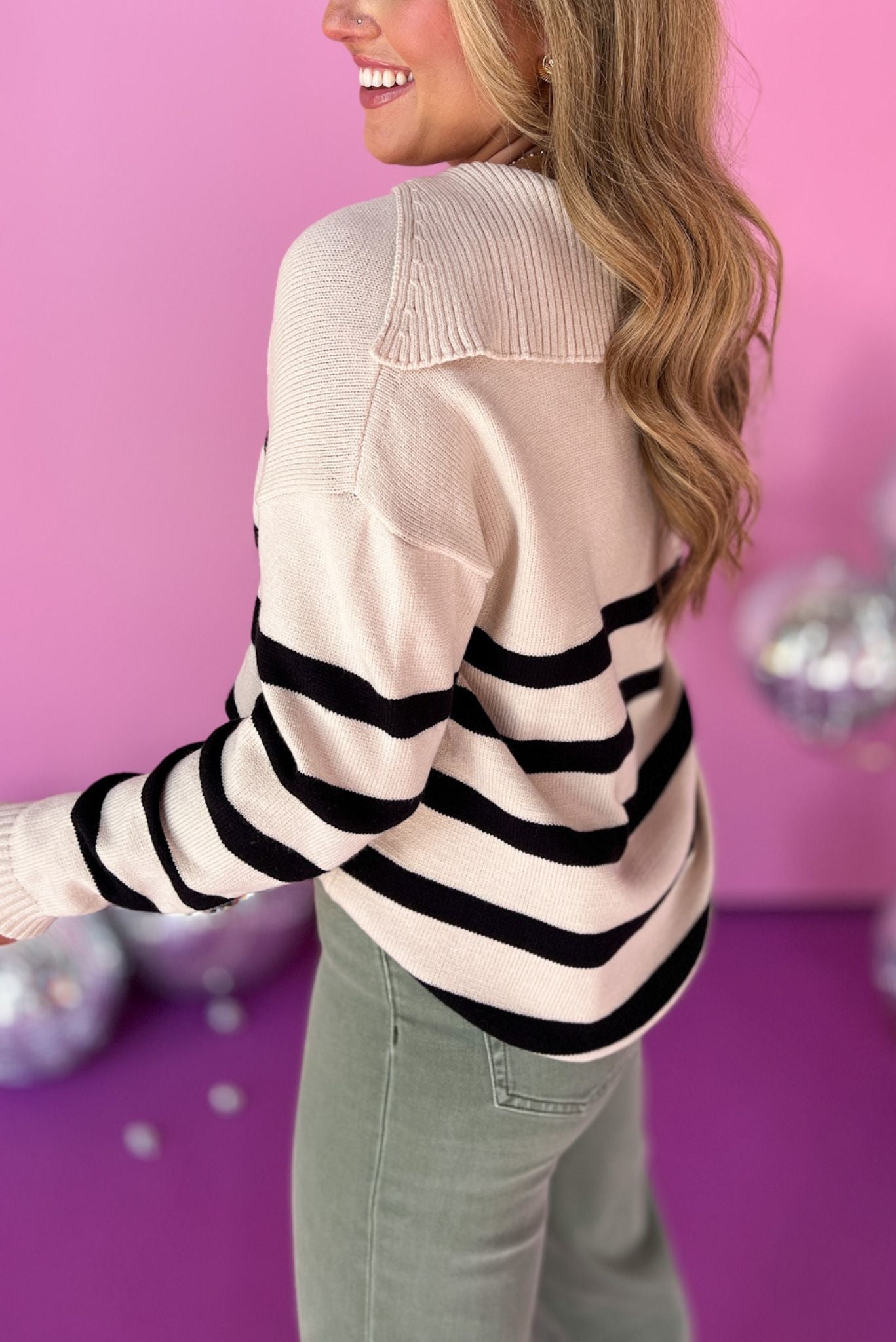 Cream Striped Sailor Collared Knit Sweater, must have sweater, must have style, must have fall, fall collection, fall fashion, elevated style, elevated sweater, mom style, fall style, shop style your senses by mallory fitzsimmons