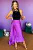 Purple Pleated Ruched Detail Midi Skirt, must have skirt, asymmetrical skirt, pleated skirt, formal skirt, event style, fall style, elevated style, elevated skirt, mom style, shop style your senses by mallory fitzsimmons