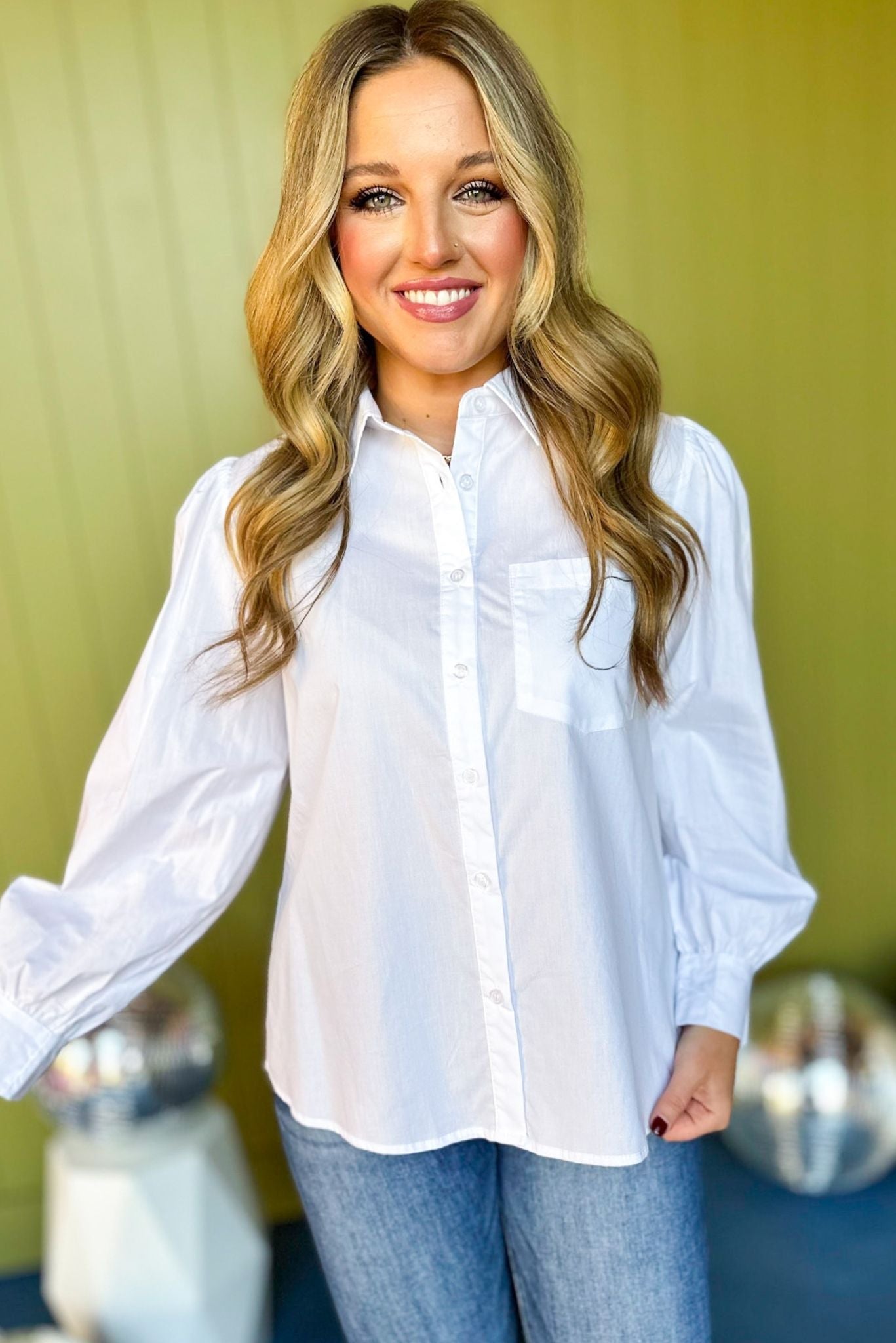 White Collared Button Down Top, must have top, must have style, must have holiday, fall collection, fall fashion, elevated style, elevated top, mom style, fall style, shop style your senses by mallory fitzsimmons