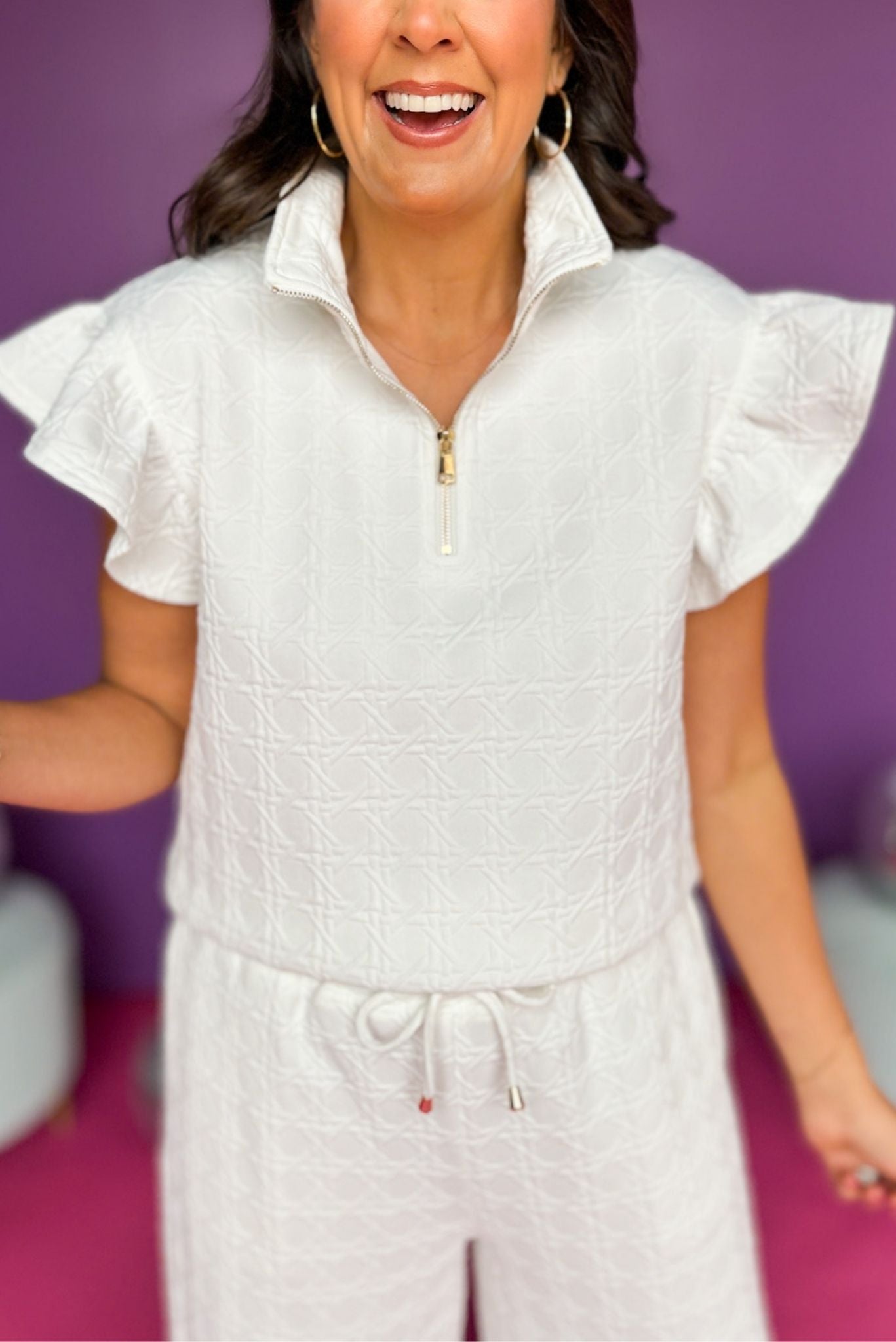 SSYS The Claire Set In Cane Quilted Ivory, ssys the label, must have set, quilted set, spring set, spring style, spring fashion, elevated set, mom style, shop style your senses by mallory fitzsimmons