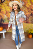 Grey Cream Plaid Button Front Shacket, must have shacket, must have style, elevated style, elevated shacket, fall fashion, fall piece, plaid print, plaid shacket, mom style, fall style, shop style your senses by mallory fitzsimmons