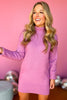 Purple High Ribbed Neck Sweater Dress, must have dress, must have style, fall style, fall fashion, elevated style, elevated dress, mom style, fall collection, fall dress, shop style your senses by mallory fitzsimmons