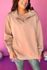 SSYS The Ainsley Air Pullover In Taupe, must have pullover, must have athleisure, elevated style, elevated athleisure, mom style, active style, active wear, fall athleisure, fall style, comfortable style, elevated comfort, shop style your senses by mallory fitzsimmons