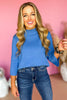 Blue Mock Neck Bell Sleeve Sweater, elevated style, elevated basic, bell sleeve detail, must have basic, must have sweater, mom style, fall fashion, fall style, affordable fashion, shop style your senses by mallory fitzsimmons