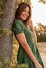 SSYS Frances Smocked Puff Sleeve Bandana Print Maxi Dress In Green