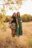 SSYS Frances Smocked Puff Sleeve Bandana Print Maxi Dress In Green