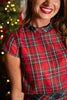 SSYS Pauline Cap Sleeve Top In Red Tartan
