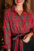 SSYS Dianne Tie Waist Maxi Dress In Red Tartan