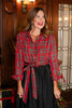 SSYS Dianne Tie Waist Maxi Dress In Red Tartan