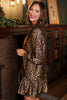 SSYS Hope Brocade Dress In Gold Spotted Animal