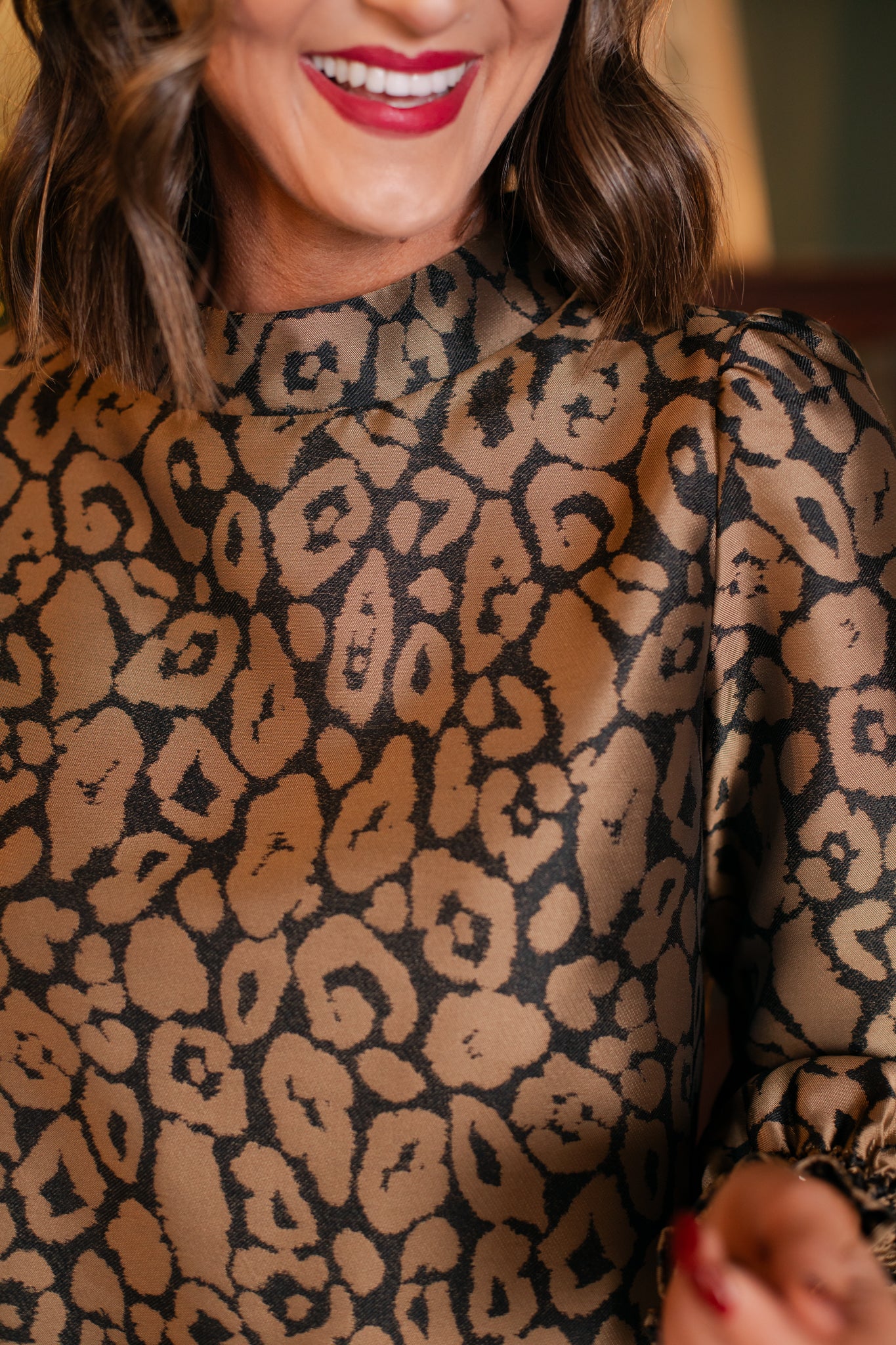 SSYS Hope Brocade Dress In Gold Spotted Animal